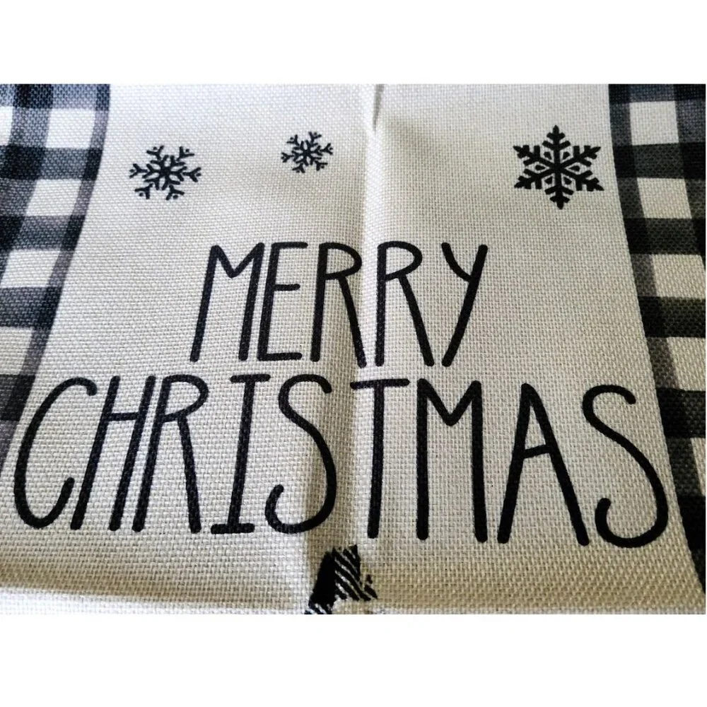 Christmas Table Runner Cottage Farmhouse Decor Buffalo Plaid Holiday Decoration